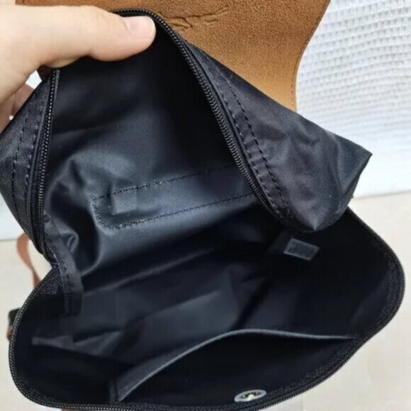 Longchamp Black Backpack with Brown Accents - Picture 7 of 7